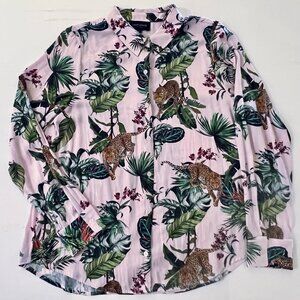 David Lerner New York Pink Jungle Print Blouse